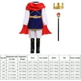 thumbnail image 6 of IBTOM CASTLE Toddler Kids Boys Prince Charming Costume Halloween Cosplay Prince Dress up Birthday Royal Prince Outfits for Child 5-6 Years Blue + Red, 6 of 8