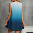 thumbnail image 5 of cocolona Summer Sleeveless Mini Dress Crew Neck Ruffle Flowy Tank Dress Fashion Casual Gradient Color Holiday Beach Sundress S, 5 of 7