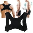 thumbnail image 4 of Corrector de postura jorobado para hombres y mujeres, cinturón ajustable para soporte de espalda y hombros, tamaño medio, negro, 4 of 12