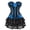 Blue 1, variant on Gothic Striped Corset Push up Bustier with Multi Layer lace Skirt S White