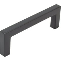 Contemporary Square Cabinet Pull, 96 Millimeters, Zinc Base Material, Matte Black by Stone Harbor Hardware