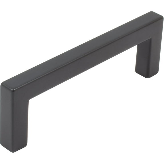 Contemporary Square Cabinet Pull, 96 Millimeters, Zinc Base Material, Matte Black by Stone Harbor Hardware