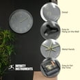 thumbnail image 6 of Infinity Instruments Stencil Plastic 14" Indoor Wall Clock with Arabic Numbers on Clocks Face, Silent Movement, Light Grey, 6 of 7