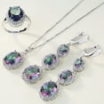 thumbnail image 2 of Yesbay 3Pcs Necklace Elegant Multicolor Faux Topaz Pendant Jewelry Set for Women,Multicolor US 9, 2 of 7