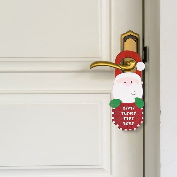 Adorno navideño para manija de puerta, colgante para puerta, decoración navideña, colgante para puerta, Papá Noel, muñeco de nieve, colgador de puerta