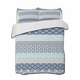 thumbnail image 2 of Quilts Full Size, Boho Blue Aqua Soft Comforter Bedding Set for Bed, Geometric Stripes Tribal Bohemia Retro Lightweight Quilted Bedspread with Pillow Cover(2 Pieces) for All Season, 78x90 Inch, 2 of 6