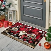 Christmas Bathroom Mat 16x24 Inches, Stain-Resistant Easy Clean Non-Slip Floor Rug, Holiday Themed Decor for Bath & Entryway D