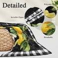 thumbnail image 3 of Yellow Lemon Throw Pillow Covers, Summer Botanical Black White Checkered Soft Breathable Pillow Cases with Invisible Zipper for Sleeping, Small Pillowcases for Couch Bed Sofa Chair 16x24 Inches, 3 of 9
