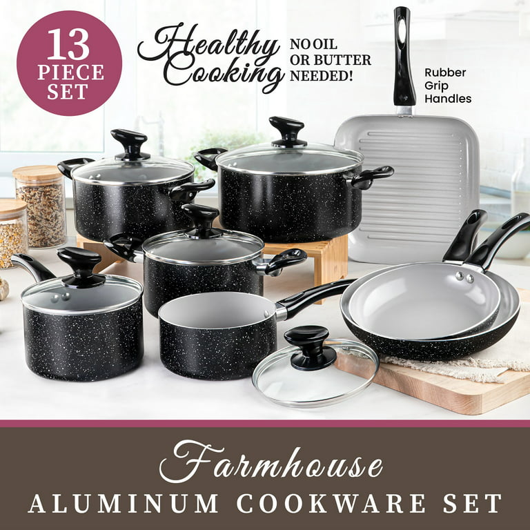 GraniteStone Diamond GraniteStone Diamond Farmhouse 14.57-in Aluminum  Cookware Set with Lid in the Cooking Pans & Skillets department at