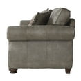 thumbnail image 5 of Roundhill  Leinster Nailhead Sofa, Loveseat, and Chair 3-piece Set, Faux Leather, Stone Gray, 5 of 9