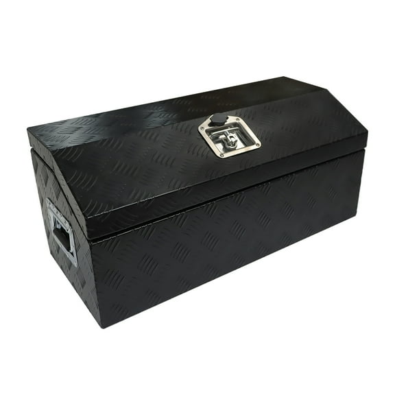 30 Inch Aluminum Trailer Tongue Tool Box for Truck Pickup Trailer Flatbed RV Storage Box 29.92in x 13.15in x 13.46in (L x W x H) Black
