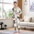 thumbnail image 6 of FORMRS Onesies Pajama for Adults Unisex Hoodie Winter Jumpsuit One Piece Sleepwear, Sizes S-2XL, Beige Cute Cats, 6 of 7