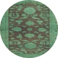 thumbnail image 1 of Ahgly Company Indoor Round Abstract Sea Green Abstract Area Rugs, 4' Round, 1 of 6