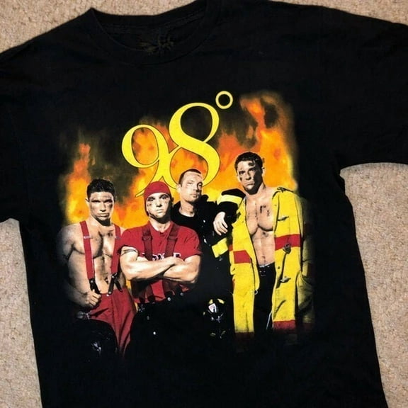 CLASSIC 98 Degrees Music Band For Fans Cotton Unisex Black T-Shirt
