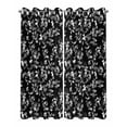 thumbnail image 2 of Outdoor Curtains for Patio, Black Botanical Waterproof Blackout Outside Curtain for Porch/Pergola/Gazebo, Pastoral Spring Floral Classic Black Thermal Insulated Drapes, 2 Panels, 54 x 95 Inch, 2 of 8