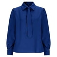 thumbnail image 5 of Women's Casual Long Sleeve Lapel Collar Shirts Tops Blouses for Business Office Work Vacation Travel Fashion Essential Gift for Ladies | CSEONE,Blue XL, 5 of 9