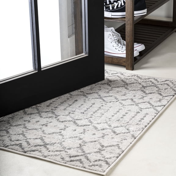 JONATHAN Y MOROCCAN HYPE 2 x 3 Area Rug, Boho Vintage Diamond - Cream/Gray, MOH101B-23