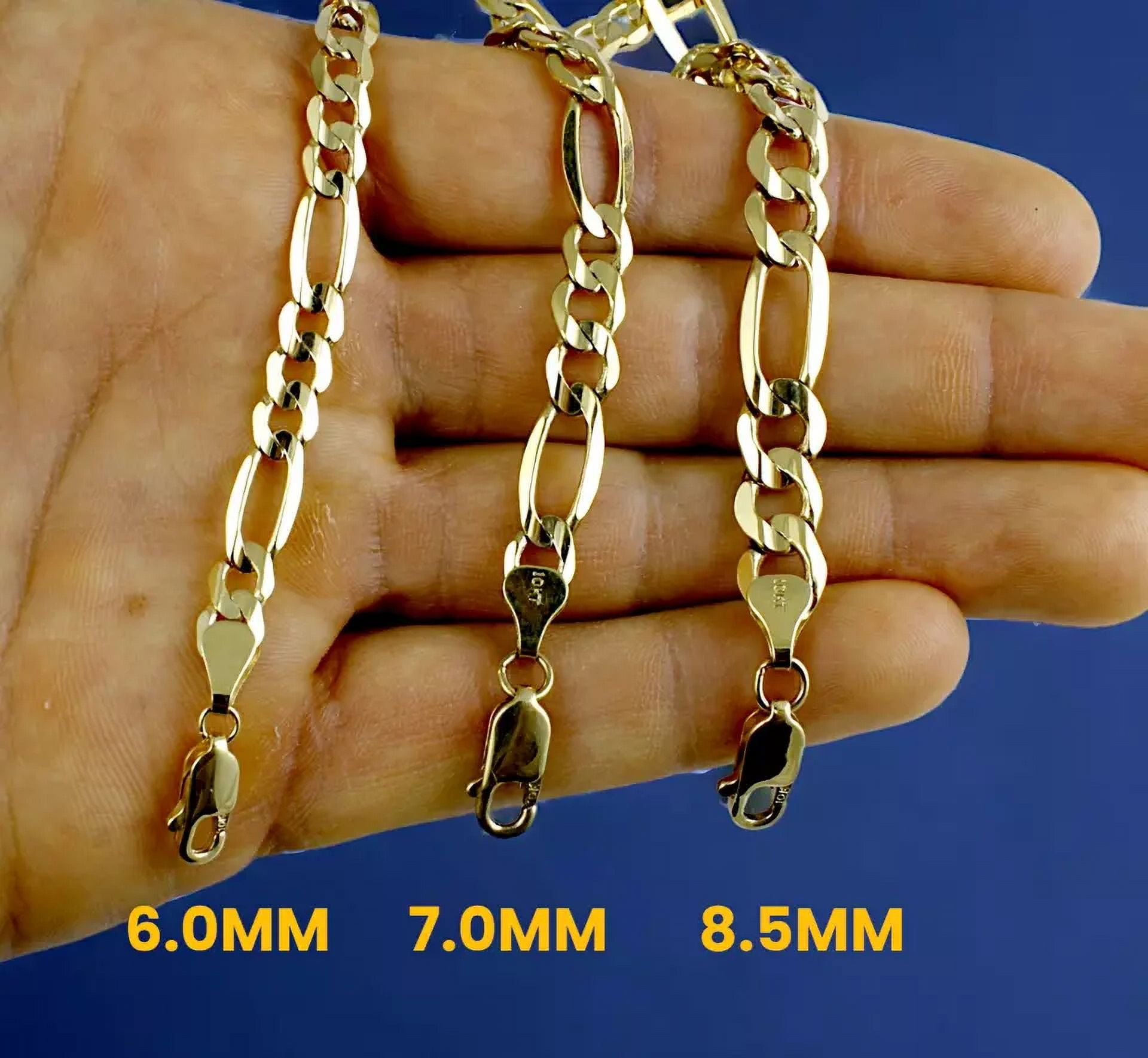 LIFETIME JEWELRY 1.5mm Figaro Chain Necklace Women and Men 24k Real Gold Pl 10K Yellow Gold SOLID Figaro Chain Necklace Real Gold Men Women