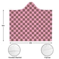 thumbnail image 3 of Wearable Blanket,Pink Brown Heart Checkered Pattern Hooded Wearable Flannel Blanket for Adults & Teens,Winter Poncho Shawl Wrap Cape Cozy Anti-Pill,50"x60", 3 of 5