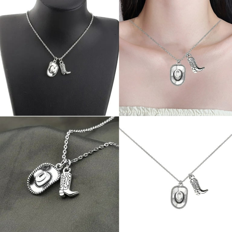 Cowboy Boot Necklace For Women - Western Cowgirl Charm Pendant, Adjustable Country Jewelry Gift