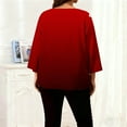 thumbnail image 5 of Tops for Women Long Sleeved Gradient Round Neck Home Casual T-Shirt Wine XL, 5 of 6