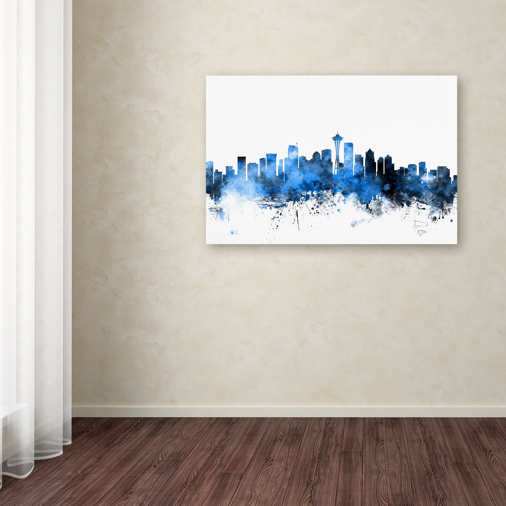 Trademark Fine Art "Seattle Washington Skyline II" Canvas Art by Michael Tompsett
