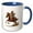 Blue/White, variant on 3drose, Cowboy Rides Like Mad. Clouds of Dust. Elegant American Legend Gift, 11oz Two-tone Blue Mug