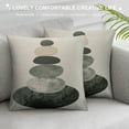 thumbnail image 3 of COMIO Boho Mid Century Throw Pillow Covers Leaves and Minimalist Line Grey Decorative Watercolor Pillow Cases Square Pillocases for Bed Sofa, 3 of 5