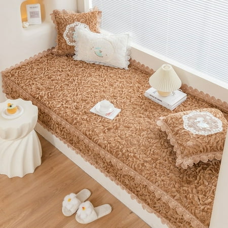 

Nvzi Solid Color Plush Table Runner Faux Sheepskin Decorative Shaggy Dresser Scarf Not-Slip Desk Pad Luxury False Fur Dresser Tablecloth-Coffee 110x160cm(43.31x62.99inch)