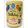 thumbnail image 1 of Taza de Cumpleaños "Globos Fiesta" Grabado y Pintado. Amarillo, 1 of 2