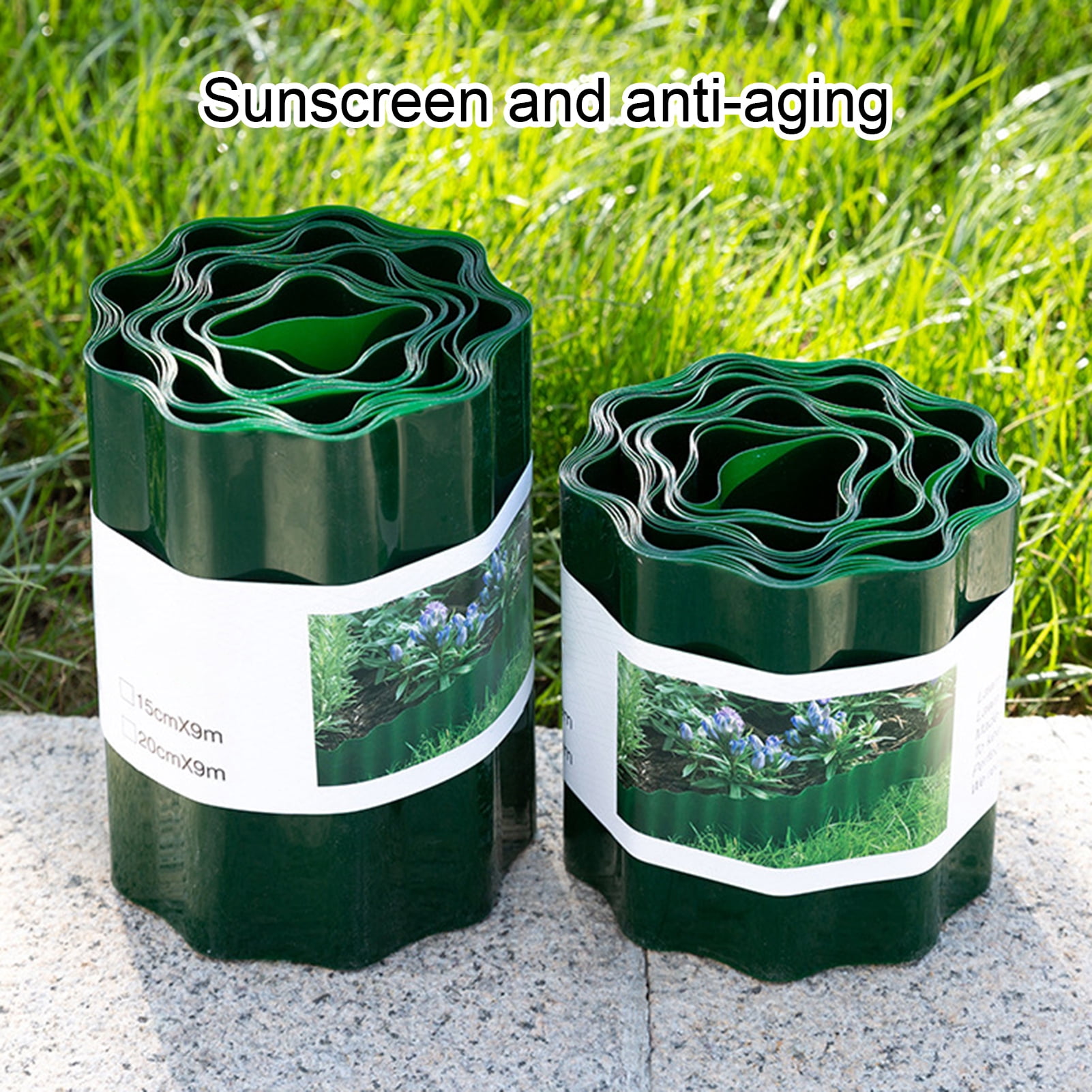 AQSQ 1 Roll Corrugated Fence Moisture-resistant Landscape Edging Border No Dig Bendable Garden Border Easy Installation Fence for Garden Flower Bed Lawn