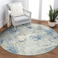 thumbnail image 5 of Moynesa 6'Round Modern Abstract Round Rug,Blue Kitchen Rugs Soft Bedroom Circle Rugs Washable Living Room Mat, Contemporary Large Indoor Office Carpet for Mudroom Kitchen Apartment Basement, 5 of 7