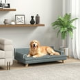 thumbnail image 2 of PawHut Cat Couch, Elevated Dog Sofa Bed with Cushion, Dark Grey, 2 of 10