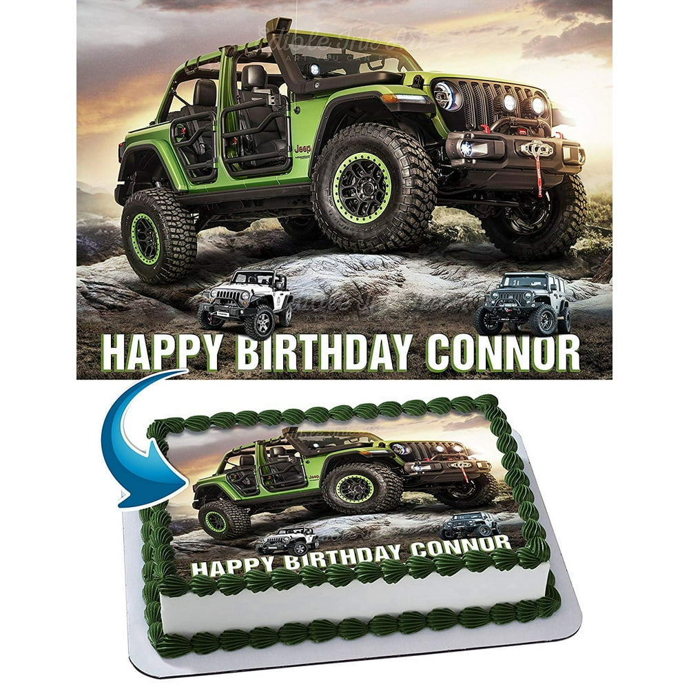 Jeep Wrangler Off Road Edible Cake Image Topper Personalized Birthday