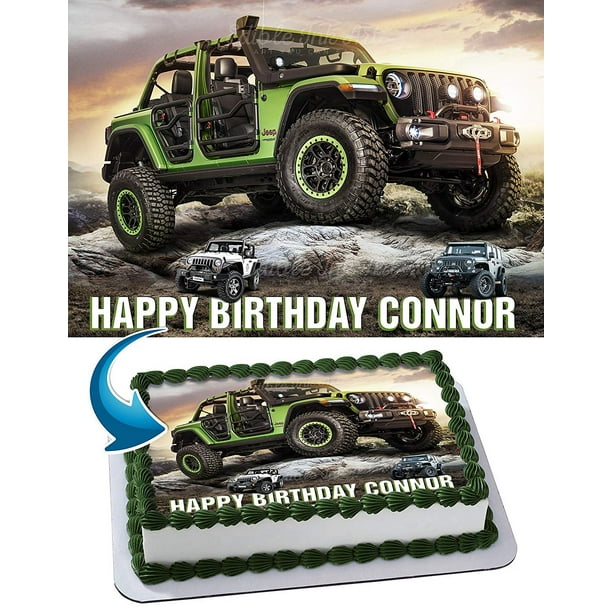 Jeep Wrangler Off Road Edible Cake Image Topper Personalized Picture 1/4 Sheet (8 Jeep Wrangler Off Road Edible Cake Image Topper Personalized Picture 1/4 Sheet (8