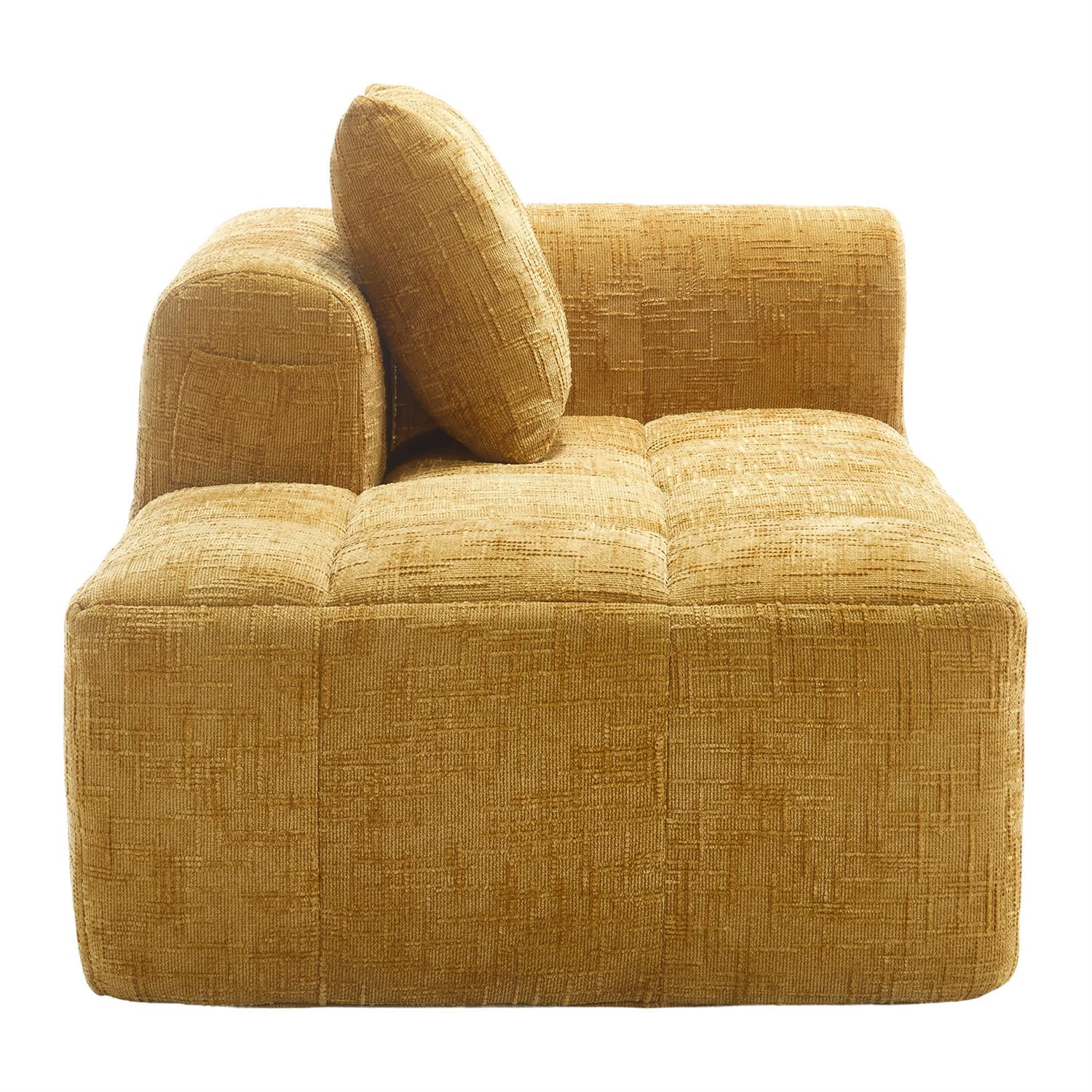 Demi Bonn 62" Plush Chenille Loveseat Sofa, Modular Sleeper for Living Room, Bedroom, Apartment Lounge, Stylish & Comfortable Couch, Yellow