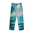 thumbnail image 6 of Goofa Turquoise Ocean Reflection Pattern Printed Soft Pajama Pants for Men, Wide Leg Comfy Casual Lounge Yoga Pants-Large, 6 of 9
