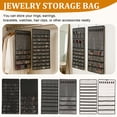 thumbnail image 6 of Double Sided Hanging Jewelry Organizer, 48 Pockets Clear Window Large Jewelry Hanging Organizer with Necklace Hanger, Wall/Door/Closet Stud Earring Bracelet Ring Storage (Whith), 6 of 8