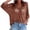 Brown, variant on Crochet Sweaters for Women Spring Summer Diamond-shaped Hollow Out V Neck Batwing Sleeve Cute Beach Knit Pullover Tops Cover Up