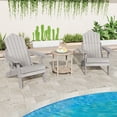 thumbnail image 2 of Gymax 2 PCS Folding Adirondack Chair HIPS Fire Pit Chair w/ Adjustable Backrest Gray, 2 of 10