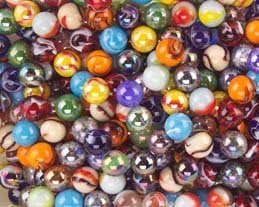 Mega Fun 1/2 Inch Peewee Marbles Set of 24 Assorted Styles and Colors 