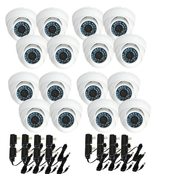 VideoSecu 16x IR Day Night Outdoor CCD Security Camera Vandal Proof 480TVL Wide Angle Lens 20 Infrared LED with 16 Powers B4Z