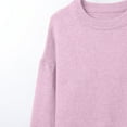 thumbnail image 5 of GigrtiJin Women Casual Pullover Sweater Solid Color Round Neck Long Sleeve Tunic Tops Fall Winter Thermal Blouse, 5 of 7