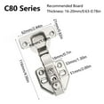 thumbnail image 2 of TOP-MAX Kitchen Cabinet Hardware Hinge Electroplated Metal Kitchen Cabinets Hardware Damper Silver (C80 Full Overlay), 2 of 7