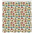 thumbnail image 3 of Dutch Shower Curtain, Hand Drawn Houses Cartoon Dutch Town Abstract Sketch Style Drawing Urban Illustration, Fabric Bathroom Set with Hooks, 69W X 75L Inches Long, Multicolor, by Ambesonne, 3 of 3