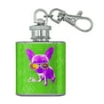 thumbnail image 1 of Chi Chihuahua Dog Sunglasses Vintage Retro Stainless Steel 1oz Mini Flask Key Chain, 1 of 4