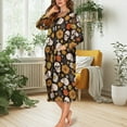 thumbnail image 5 of Yuyamidu Skull Zipper Front Robes Women House Coat Long Sleeve Bathrobe Sunflower Mid-Calf Length Crewneck House Robe Women's Long Sleeve Nightgown Pjs Size 2XL, 5 of 7