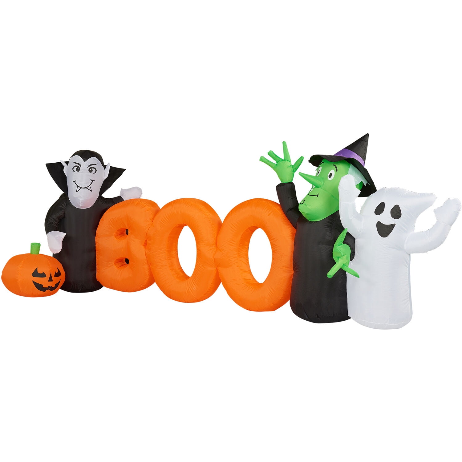 Haunted Hill Farm 10 ft Wide BOO Sign with Lights Halloween Blow Up Inflatable, HIBOOSGN101-L