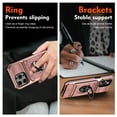 thumbnail image 7 of Armor Case for iPhone 13 Pro Max Heavy Duty Kickstand Case with Rotate Ring Stand & Card Holder Slot,Support Magnetic Car Mount Shockproof Rugged Back Phone Case For iPhone 13 Pro Max, Rosegold, 7 of 7