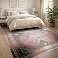 thumbnail image 3 of ODIKA 8'x10' Washable Area Rug Abstract With Modern Gold Veined Border Accents Marble Gradient Refined for Living Room, Under Sectional, Family , Durable, Non-Slip, 3 of 7